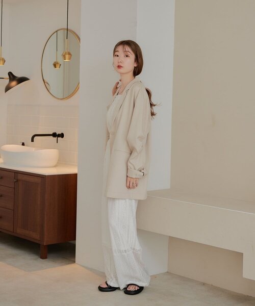 セール】【WEB限定/裏地無し】デザインオーバーシャツジャケット