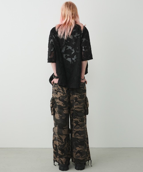 AFF AIVER（エイエフエフアイバー）の「AFF AIVER　シアーフリンジワイドシャツ（シャツ/ブラウス・メンズ・ダークブルー/パープル/ブラック/ダークブラック・SMALL/MEDIUM/LARGE）」の13枚目の写真