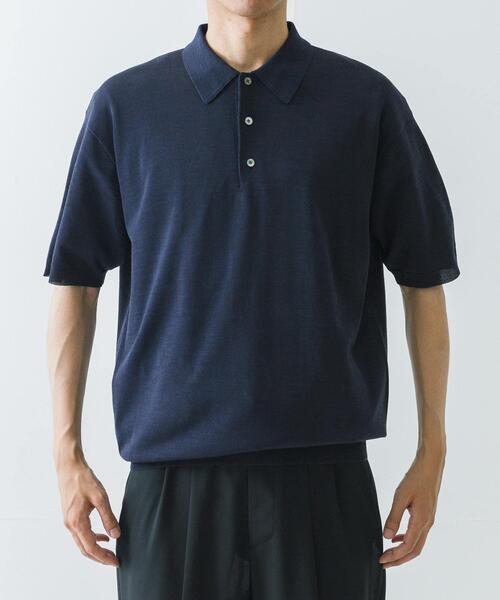 最終値下げ【新品】ROCHAS　ニットポロ 12G メッシュニット キャロルポロ | KAPITAL