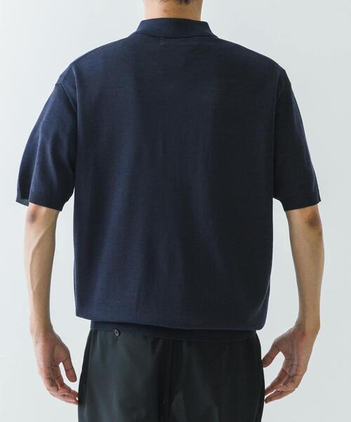 URBAN RESEARCH(アーバンリサーチ)の「new basic ウールシルクニットポロ(ポロシャツ・メンズ・ネイビー/ブラック・MEDIUM/LARGE)」の4枚目の写真