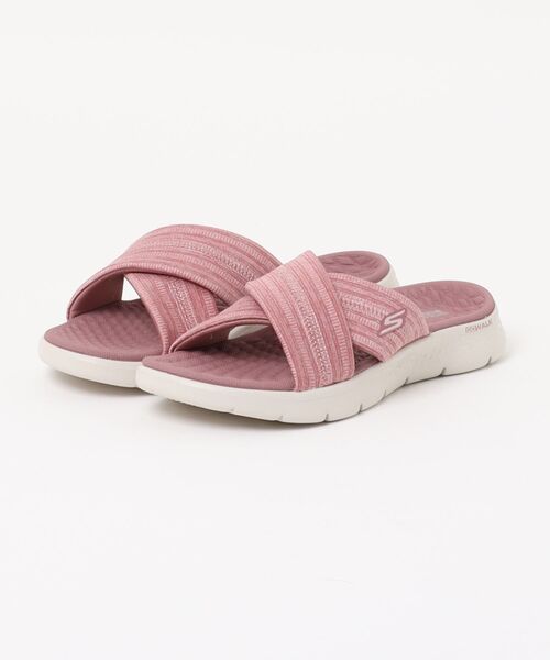 SKECHERS（スケッチャーズ）の「SKECHERS スケッチャーズ GO WALK FLEX SANDAL-IMPRESSED【超軽量】レディースサンダル(ゴーウォークフレックスサンダルインプレスド) 141420（サンダル・レディース・ブラック系その他/パープル・25.0cm/24.0cm/23.0cm/22.0cm）」の2枚目の写真