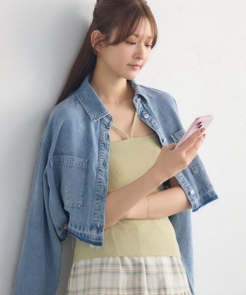 RETRO GIRL(レトロガール)の「【新色追加】カップ付ホルターキャミ(キャミソール・レディース・オフホワイト/ブラック/グリーン/グレー系その他/ピンク系その他/ブラウン・FREE)」の7枚目の写真