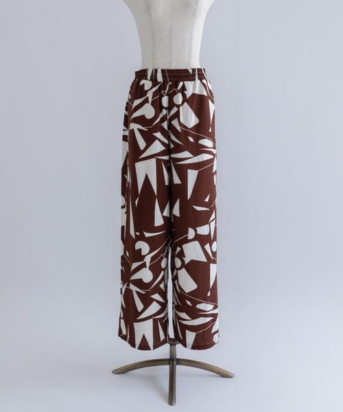 EN NEUME（エンノイム）の「Linen-Like Geometric Easy Pants（その他パンツ・レディース・ブラック/ブラウン/グリーン・FREE）」の21枚目の写真