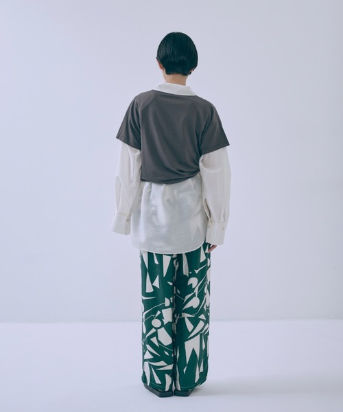 EN NEUME（エンノイム）の「Linen-Like Geometric Easy Pants（その他パンツ・レディース・ブラック/ブラウン/グリーン・FREE）」の16枚目の写真