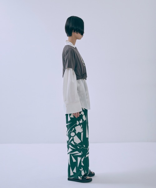 EN NEUME（エンノイム）の「Linen-Like Geometric Easy Pants（その他パンツ・レディース・ブラック/ブラウン/グリーン・FREE）」の17枚目の写真