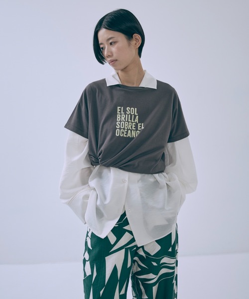 EN NEUME（エンノイム）の「Linen-Like Geometric Easy Pants（その他パンツ・レディース・ブラック/ブラウン/グリーン・FREE）」の9枚目の写真