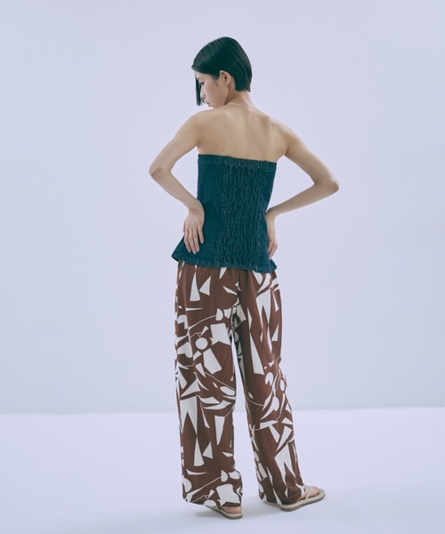 EN NEUME（エンノイム）の「Linen-Like Geometric Easy Pants（その他パンツ・レディース・ブラック/ブラウン/グリーン・FREE）」の18枚目の写真