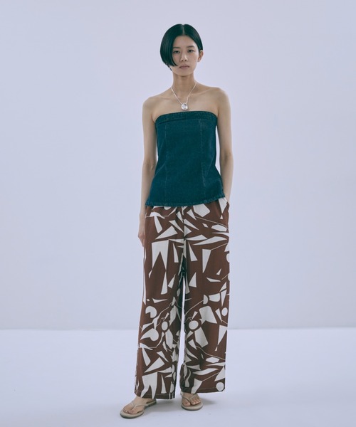 EN NEUME（エンノイム）の「Linen-Like Geometric Easy Pants（その他パンツ・レディース・ブラック/ブラウン/グリーン・FREE）」の19枚目の写真