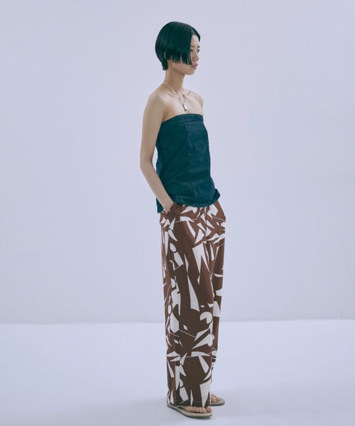 EN NEUME（エンノイム）の「Linen-Like Geometric Easy Pants（その他パンツ・レディース・ブラック/ブラウン/グリーン・FREE）」の20枚目の写真
