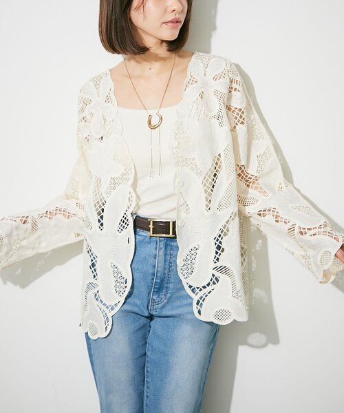 Remind me and forever(リマインドミーアンドフォーエバー)の「【WEB先行予約】クロシェレースジャケット(その他アウター・レディース・アイボリー/モカ/ブラック・FREE)」の15枚目の写真
