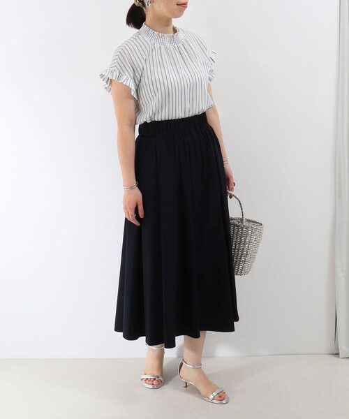 MICO COULIER（ミコクリエ）の「ジョーゼットストライプブラウス（シャツ/ブラウス・レディース・ブルー系その他/ホワイト系その他・38）」の5枚目の写真