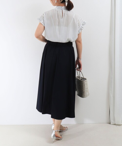 MICO COULIER（ミコクリエ）の「ジョーゼットストライプブラウス（シャツ/ブラウス・レディース・ブルー系その他/ホワイト系その他・38）」の7枚目の写真