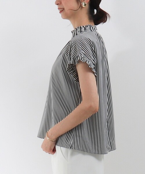 MICO COULIER（ミコクリエ）の「ジョーゼットストライプブラウス（シャツ/ブラウス・レディース・ブルー系その他/ホワイト系その他・38）」の13枚目の写真