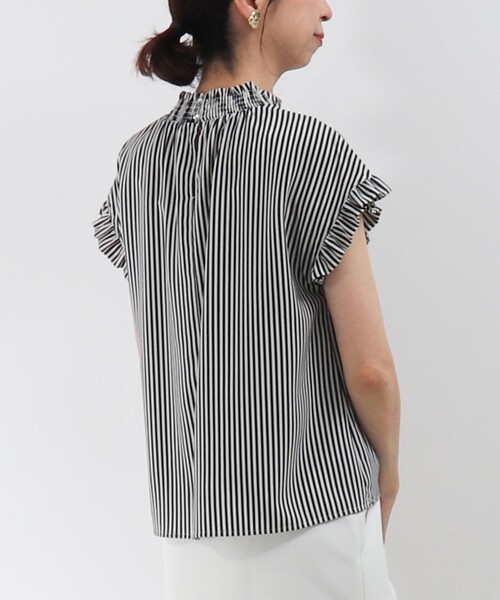 MICO COULIER（ミコクリエ）の「ジョーゼットストライプブラウス（シャツ/ブラウス・レディース・ブルー系その他/ホワイト系その他・38）」の16枚目の写真