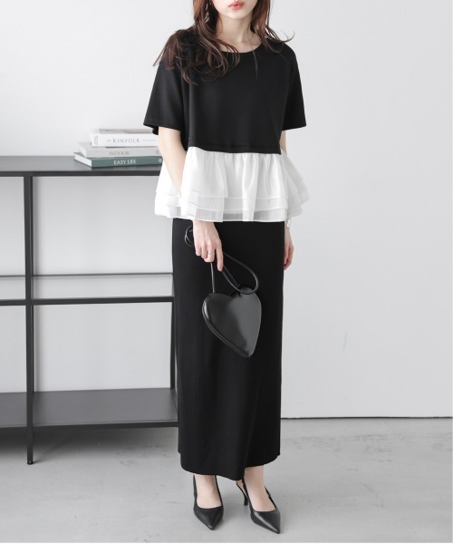 La-gemme(ラジェム)の「オーガンジーフリル ドッキングプルオーバー(Tシャツ/カットソー・レディース・ホワイト/グレー/ブラック・フリー)」の12枚目の写真