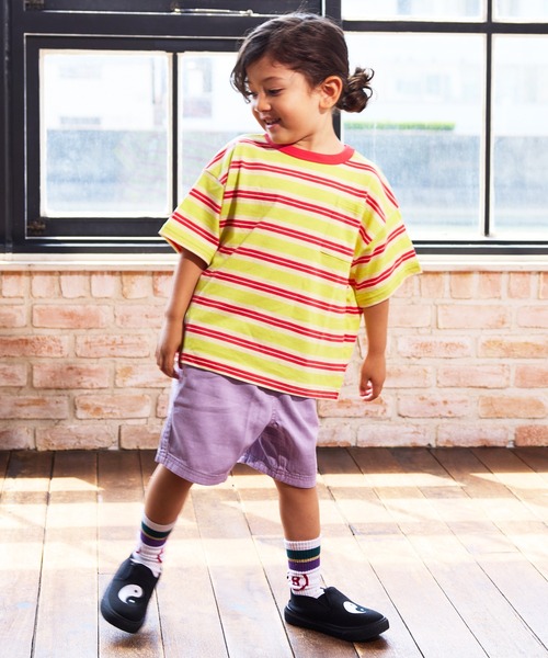 MARKEY'S（マーキーズ）の「先染めボーダーポケットTシャツ（Tシャツ/カットソー・キッズ・ブラック/イエロー/ライトグリーン・100/90/80/95/150/140/130/120/110）」の13枚目の写真