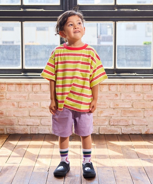 MARKEY'S（マーキーズ）の「先染めボーダーポケットTシャツ（Tシャツ/カットソー・キッズ・ブラック/イエロー/ライトグリーン・100/90/80/95/150/140/130/120/110）」の12枚目の写真