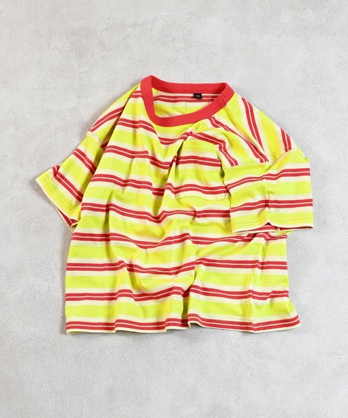 MARKEY'S（マーキーズ）の「先染めボーダーポケットTシャツ（Tシャツ/カットソー・キッズ・ブラック/イエロー/ライトグリーン・100/90/80/95/150/140/130/120/110）」の10枚目の写真