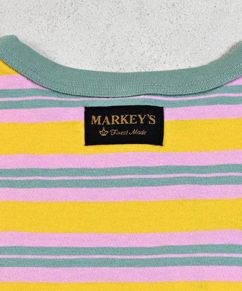 MARKEY'S（マーキーズ）の「先染めボーダーポケットTシャツ（Tシャツ/カットソー・キッズ・ブラック/イエロー/ライトグリーン・100/90/80/95/150/140/130/120/110）」の6枚目の写真