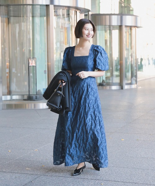 Demi-Luxe BEAMS(デミルクス ビームス)の「BEAMS SALON / パフブーケ ドレス【セレモニー・オケージョン】(ワンピース・レディース・ブラック/ネイビー/オフホワイト/ホワイト系その他7/ブルー系その他3・38/36)」の6枚目の写真