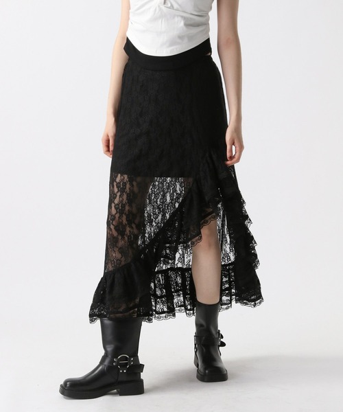 FOREVER 21（フォーエバー トゥエンティーワン）の「【2025SS】イレヘムレーススカート（スカート・レディース・ホワイト/ブラック・FREE）」の2枚目の写真