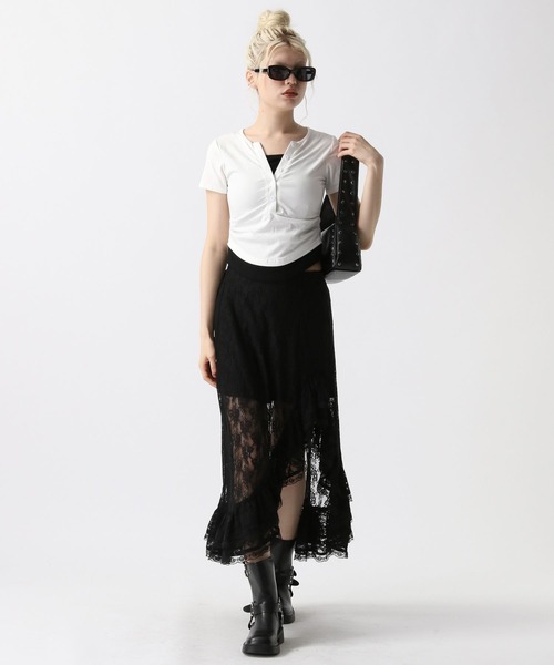 FOREVER 21（フォーエバー トゥエンティーワン）の「【2025SS】イレヘムレーススカート（スカート・レディース・ホワイト/ブラック・FREE）」の11枚目の写真