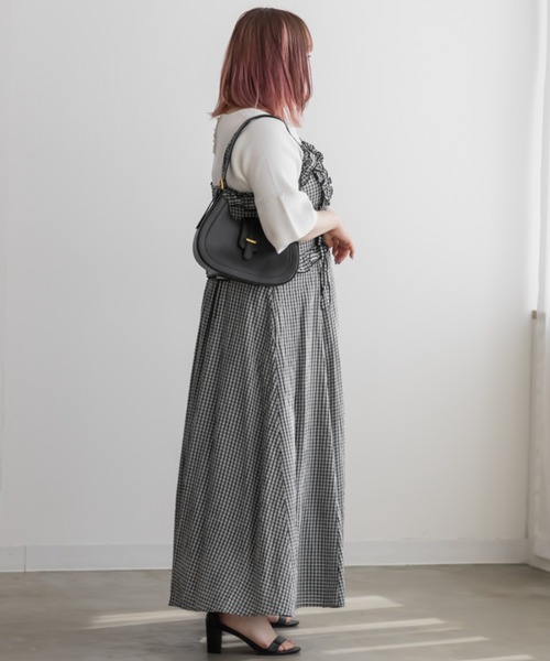 CLETTE(クレット)の「フリルデザインキャミワンピース(ワンピース・レディース・チェック/ブラック・4L/3L/LL)」の16枚目の写真