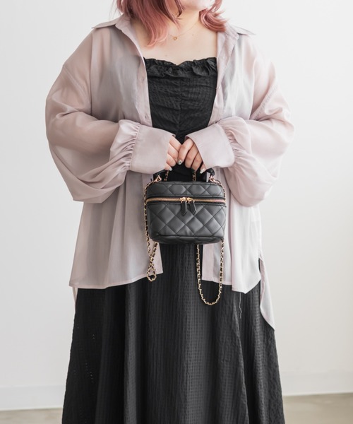 CLETTE(クレット)の「フリルデザインキャミワンピース(ワンピース・レディース・チェック/ブラック・4L/3L/LL)」の22枚目の写真
