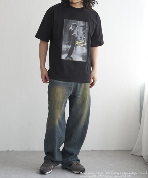 Michael Jackson マイケル・ジャクソン ゴールド箔プリントTee Michael Jackson マイケル・ジャクソン ゴールド箔プリントTee