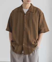 URBAN COLLECTION（アーバンコレクション）の「URBANCOLECTION カラミ織り ストライプ オープンカラーシャツ（シャツ/ブラウス）」