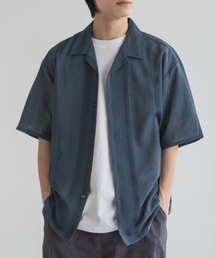 URBAN COLLECTION（アーバンコレクション）の「URBANCOLECTION カラミ織り ストライプ オープンカラーシャツ（シャツ/ブラウス）」