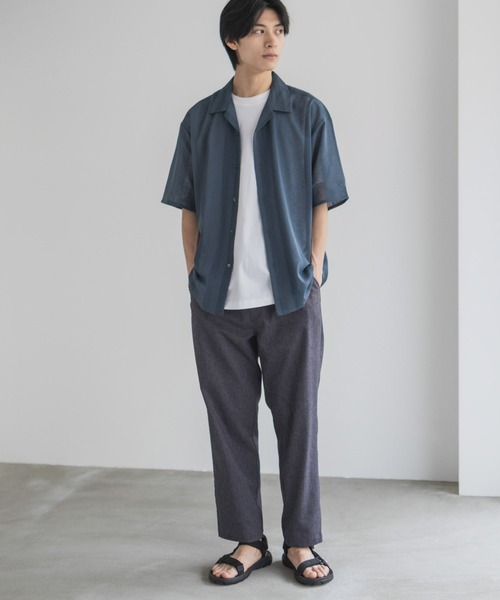URBAN COLLECTION(アーバンコレクション)の「URBANCOLECTION カラミ織り ストライプ オープンカラーシャツ(シャツ/ブラウス・メンズ・ブルーグリーン/ブラック/ブラウン・S/M/L/XL)」の16枚目の写真