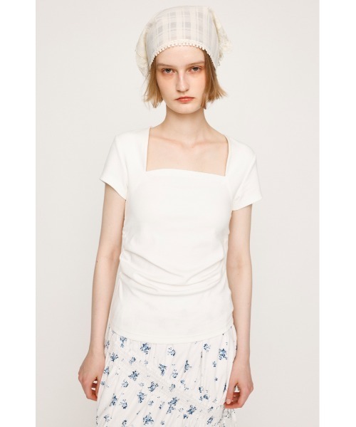 tシャツ SQUARE NECK CUT TOPS スクエアネック カット トップス 半袖 夏服 レディース セール】SQUARE NECK CUT TOPS スクエアネック カット トップス