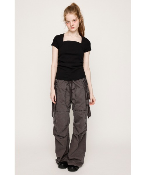tシャツ SQUARE NECK CUT TOPS スクエアネック カット トップス 半袖 夏服 レディース セール】SQUARE NECK CUT TOPS スクエアネック カット トップス