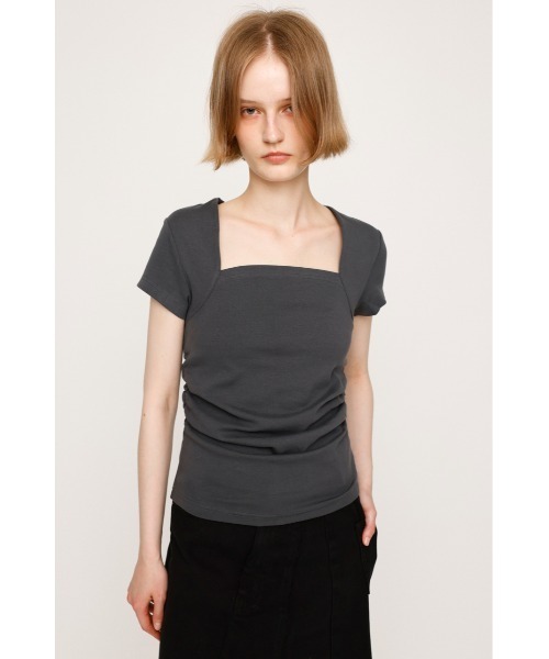 スクエアカットトップス 白 セール】SQUARE NECK CUT TOPS スクエアネック カット トップス