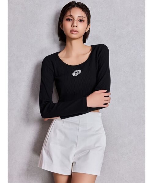 GYDA（ジェイダ）の「BACK LACE UPショートパンツ（その他パンツ・レディース・オフホワイト/ブラック/その他1・SMALL/MEDIUM）」の5枚目の写真