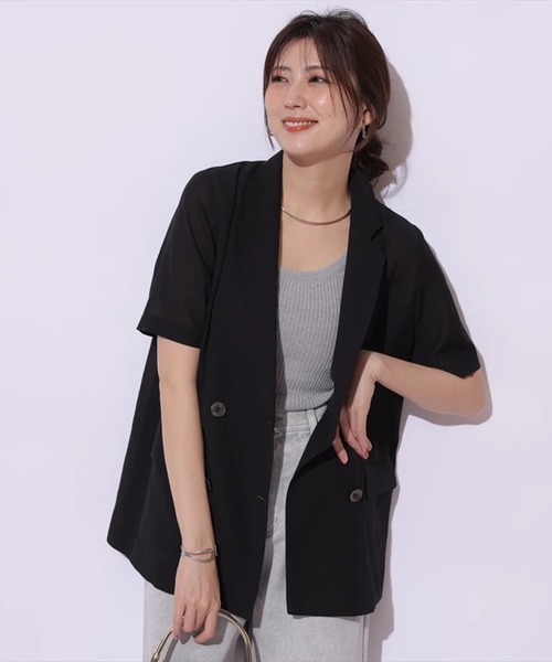 【MOMO☆SALE開催中¨̮♡︎】マイストラーダ　リネン半袖ジャケット MOMO☆SALE開催中¨̮♡︎様専用】マイストラーダ リネン半袖