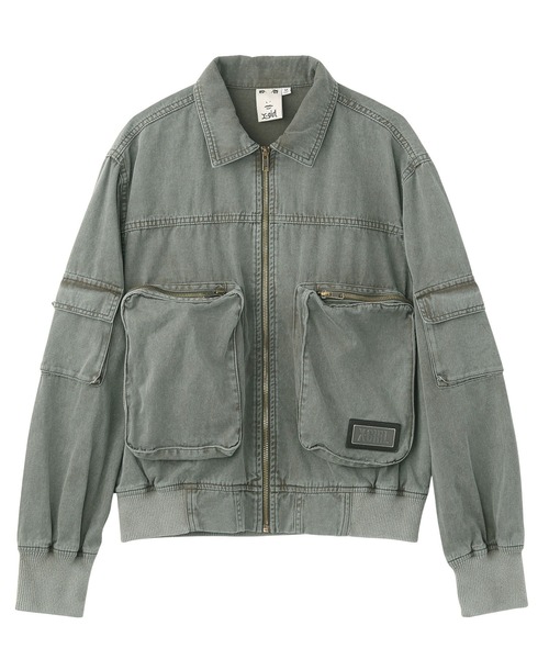 X-girl（エックスガール）の「FADED MULTI POCKET JACKET（ブルゾン・レディース・オリーブ/ブラック/ブラウン・M/S）」の3枚目の写真