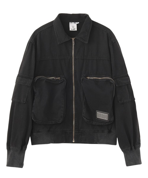 X-girl（エックスガール）の「FADED MULTI POCKET JACKET（ブルゾン・レディース・オリーブ/ブラック/ブラウン・M/S）」の14枚目の写真