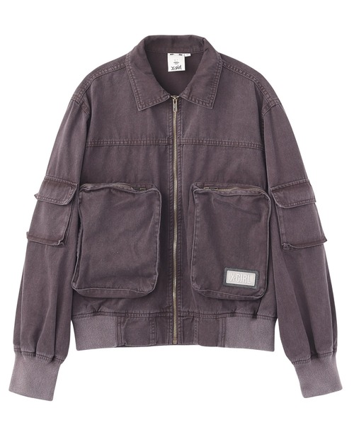 X-girl（エックスガール）の「FADED MULTI POCKET JACKET（ブルゾン・レディース・オリーブ/ブラック/ブラウン・M/S）」の13枚目の写真