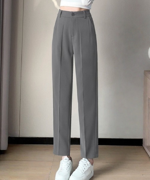 Beststore(ベストストア)の「ウエストゴム センタープレス テーパードパンツ(スラックス・レディース・ブラック/ライトベージュ/グレー/ホワイト/ネイビー・S/M/L/XL)」の13枚目の写真