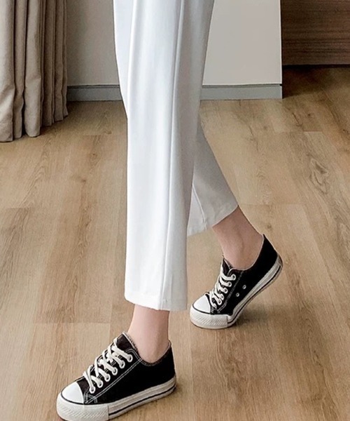 Beststore(ベストストア)の「ウエストゴム センタープレス テーパードパンツ(スラックス・レディース・ブラック/ライトベージュ/グレー/ホワイト/ネイビー・S/M/L/XL)」の18枚目の写真
