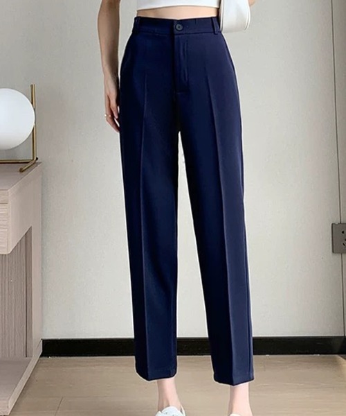 Beststore(ベストストア)の「ウエストゴム センタープレス テーパードパンツ(スラックス・レディース・ブラック/ライトベージュ/グレー/ホワイト/ネイビー・S/M/L/XL)」の22枚目の写真