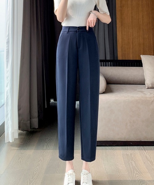 Beststore(ベストストア)の「ウエストゴム センタープレス テーパードパンツ(スラックス・レディース・ブラック/ライトベージュ/グレー/ホワイト/ネイビー・S/M/L/XL)」の21枚目の写真
