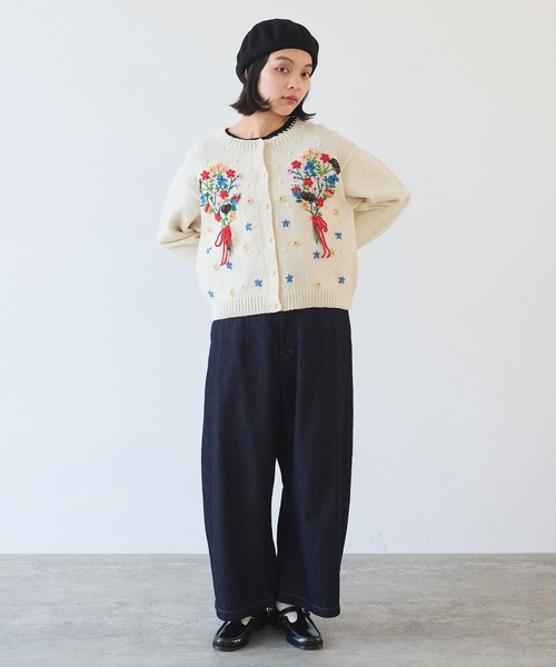 bulle de savon（ビュルデサボン）の「△7.7oz denim ポワンパンツ（デニムパンツ・レディース・インディゴブルー・FREE）」の6枚目の写真