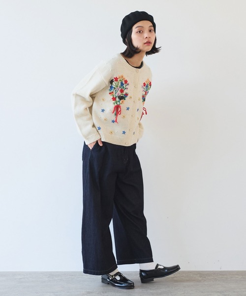 bulle de savon（ビュルデサボン）の「△7.7oz denim ポワンパンツ（デニムパンツ・レディース・インディゴブルー・FREE）」の7枚目の写真