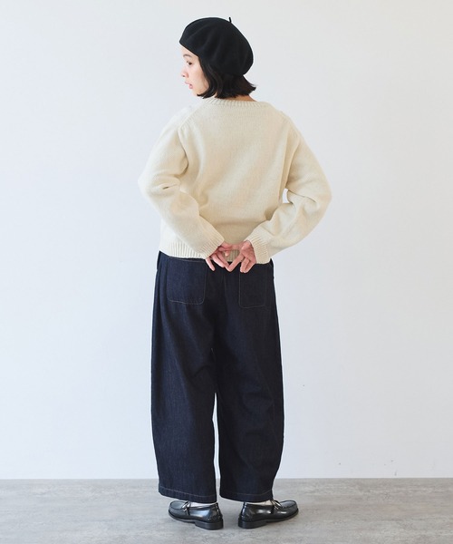 bulle de savon（ビュルデサボン）の「△7.7oz denim ポワンパンツ（デニムパンツ・レディース・インディゴブルー・FREE）」の8枚目の写真