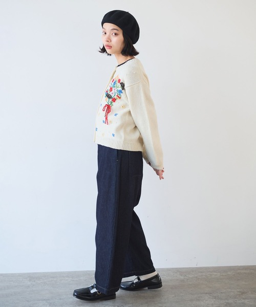 bulle de savon（ビュルデサボン）の「△7.7oz denim ポワンパンツ（デニムパンツ・レディース・インディゴブルー・FREE）」の9枚目の写真