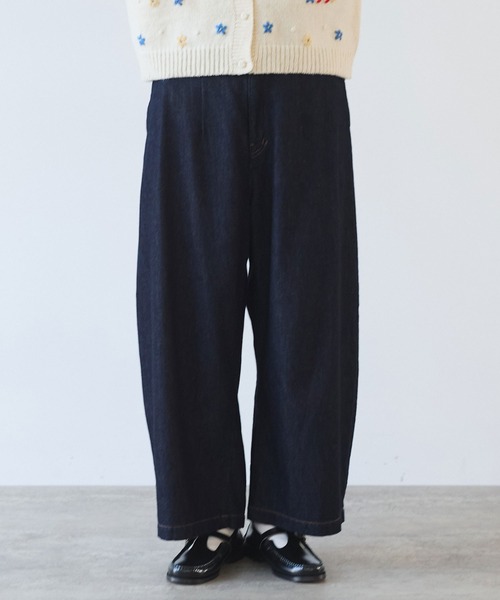 bulle de savon（ビュルデサボン）の「△7.7oz denim ポワンパンツ（デニムパンツ・レディース・インディゴブルー・FREE）」の2枚目の写真