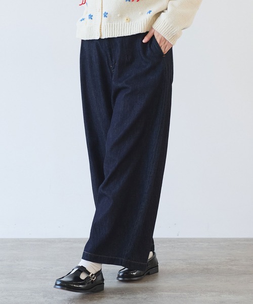 bulle de savon（ビュルデサボン）の「△7.7oz denim ポワンパンツ（デニムパンツ・レディース・インディゴブルー・FREE）」の3枚目の写真
